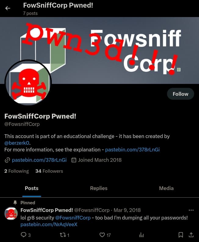 The hacked Twitter profile